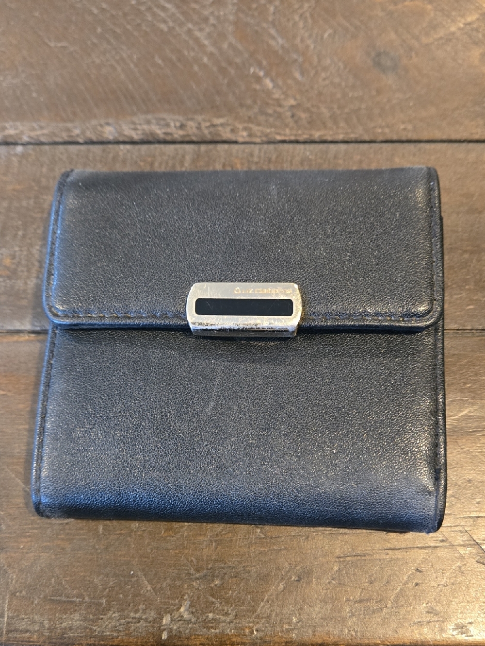 Liz Claiborne Black Wallet with Silver Hardware